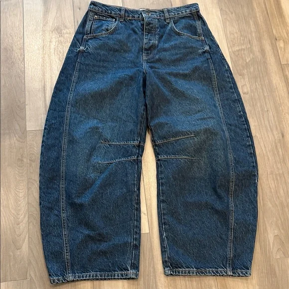 Free People We The Free Good Luck Mid Rise Wide Leg Barrel Jeans - Picture 7 of 12